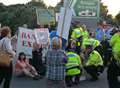 Protesters form blockade to stop live animal export lorries
