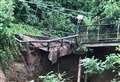 Bridge collapses in landslip at beauty spot