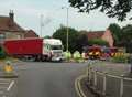 Shock after lorry and car collide