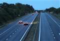 Van overturns on motorway