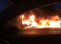 Argos lorry bursts into flames