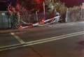Level crossing barrier destroyed after being hit by car