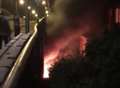 VIDEO: Smoke pours from beneath bridge during fire