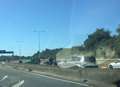 Car overturns on motorway