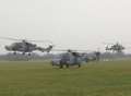 Military helicopters touch down in Marden
