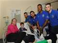 The Gills meet children in hospital at Christmas 