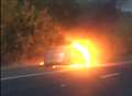 VIDEO: Car fire shuts motorway
