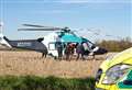 Air ambulance lands in field