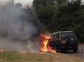 Man burnt in car fire
