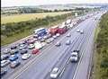 M25 partially blocked after crash