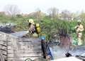 Crews battle scrapyard fire