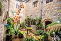 ‘Giraffe’ heads into historic castle