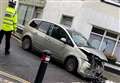 Man in hospital after car hits wall