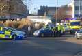 Emergency incident on busy roundabout