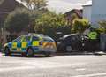 Car ploughs into garden as police chase ends in crash
