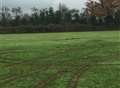 Vandals drive over cricket pitch
