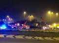 Lorry overturns at roundabout