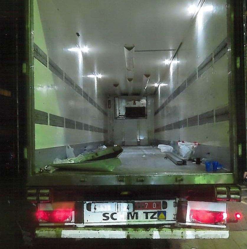 39 migrants were found in the back of this lorry in Dover. Picture: NCA