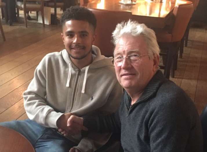 Jamie Allen with Dover manager Chris Kinnear