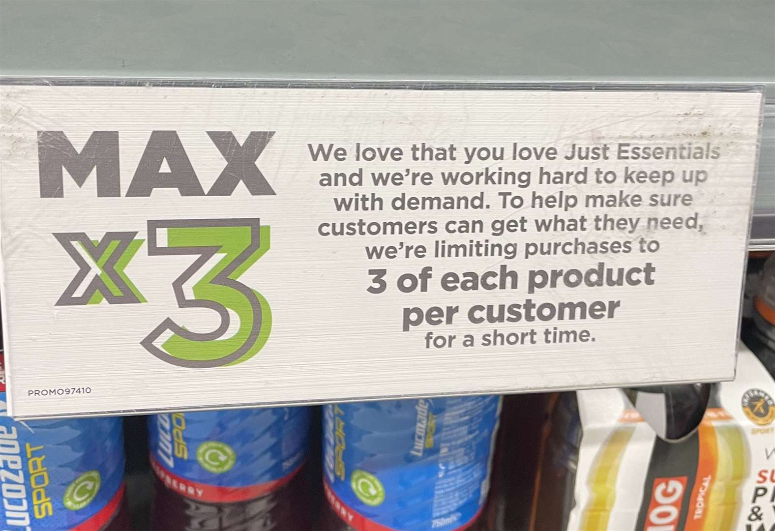 Asda is limiting customers to three bottles of Prime in some stores
