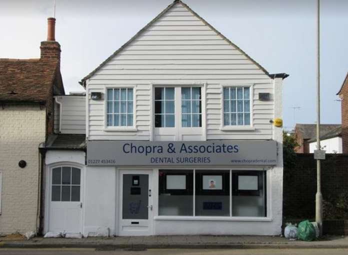 Chopra and Associates dental surgery in Canterbury. Google Street View