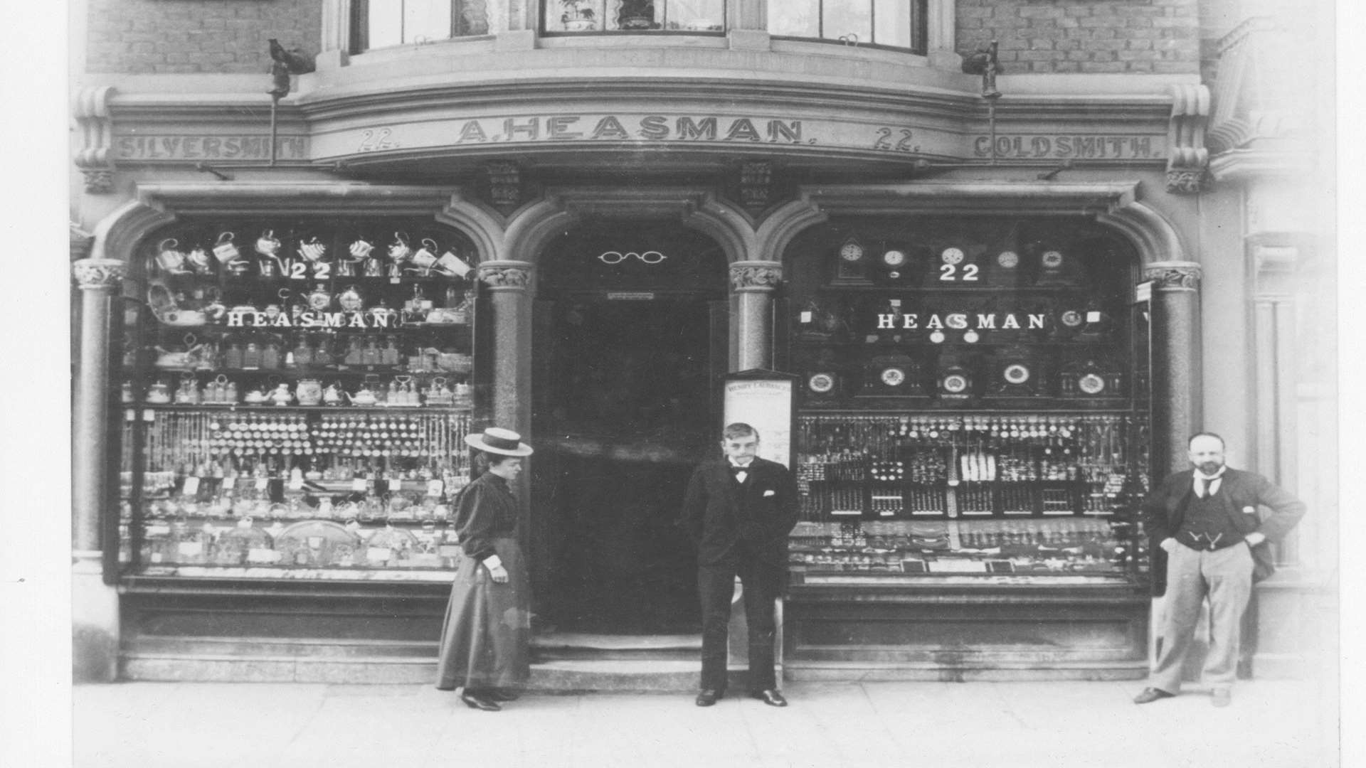 David's great grandfather stood outside their shop around 1900