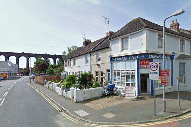The girl was attacked outside a cafe in Foord Road, Folkestone. Picture: Google Street View
