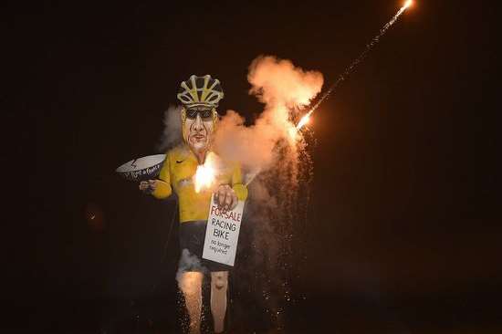 A 10m tall effigy of Lance Armstrong was Edenbridge's Guy in 2012