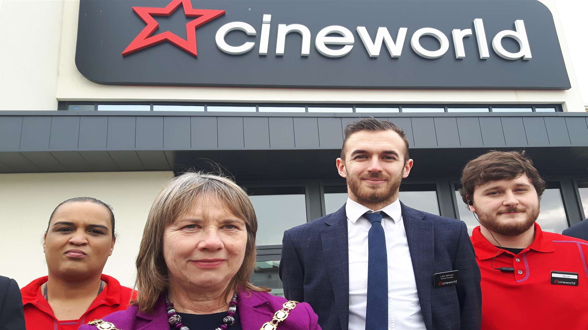 Council representatives and staff at the new cinema