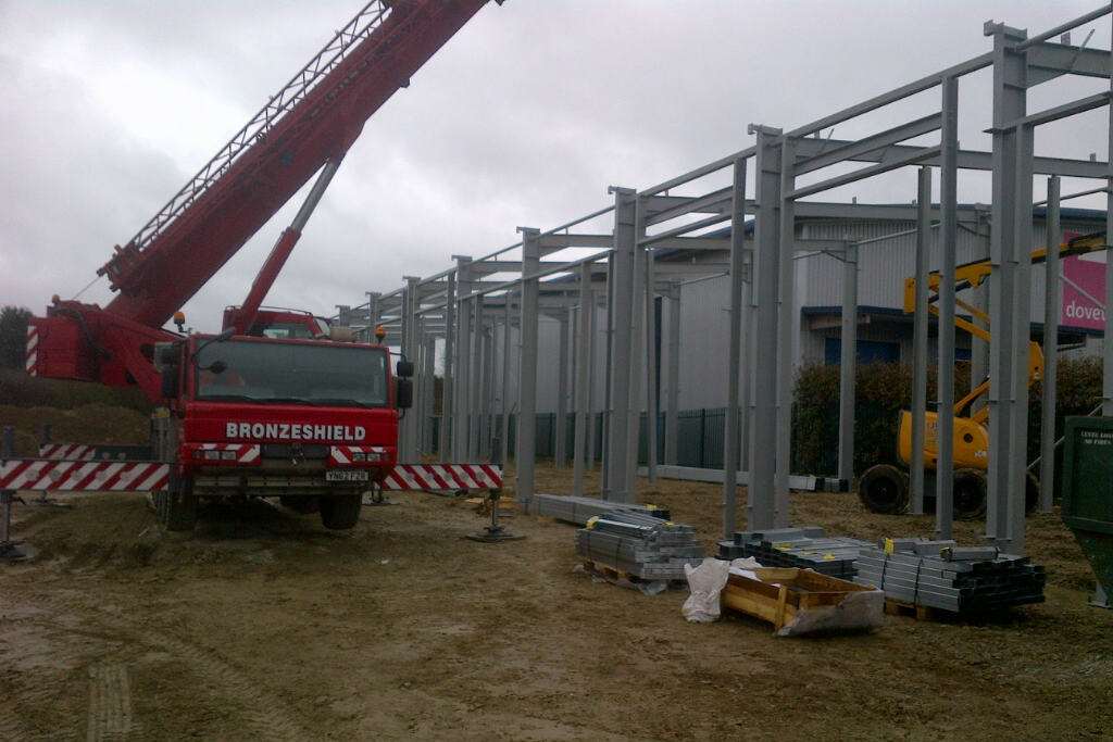 Groundworks have finished at the Precision 4 Business Park and steel frames are being put up