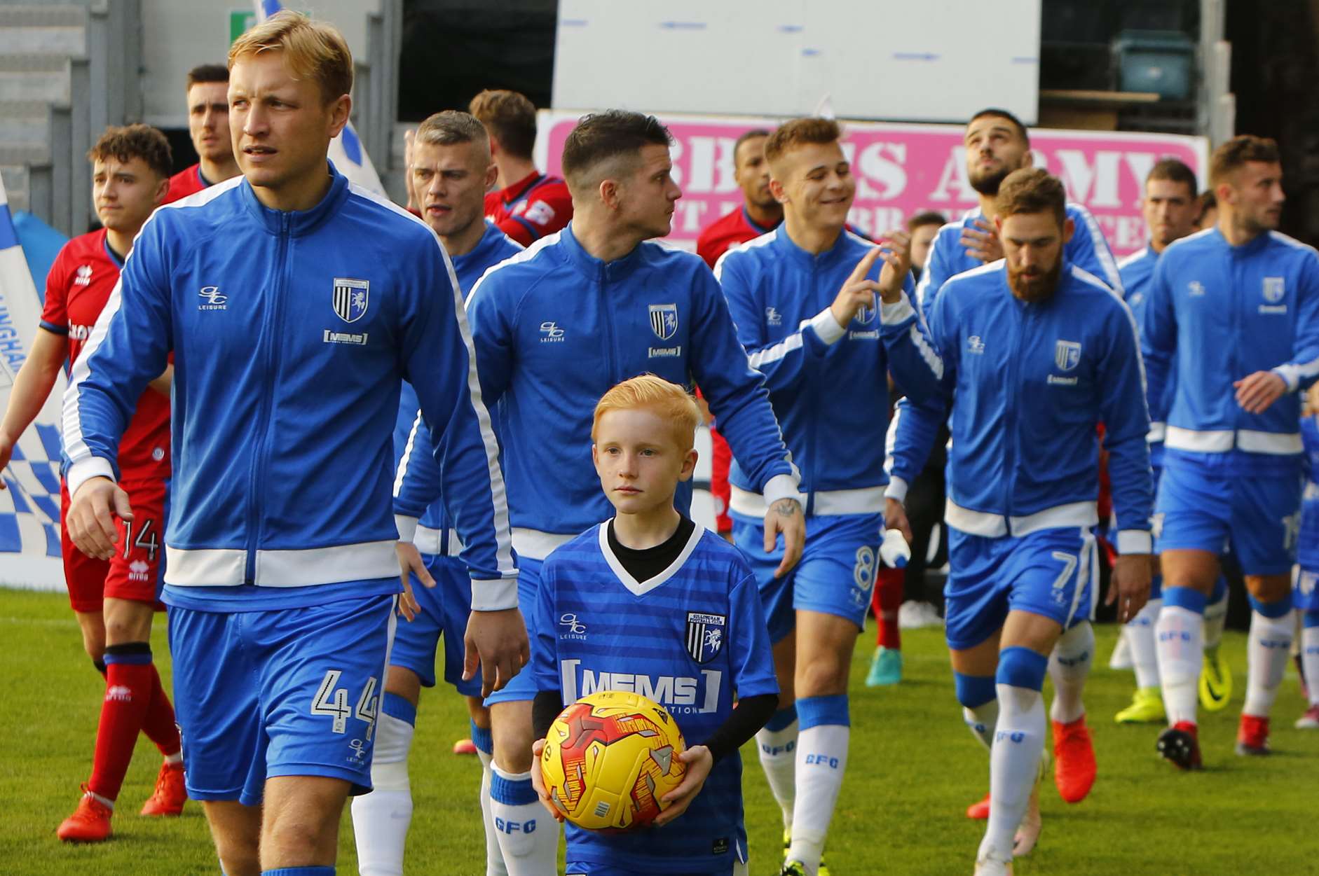 Skipper Josh Wright leads his side out with Gills chasing a win that would move them closer to the play-off places Picture: Andy Jones