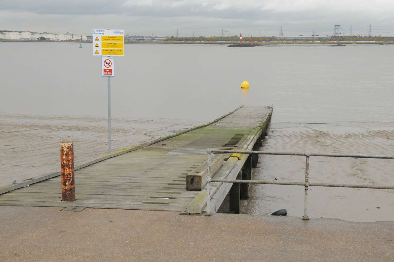 The causeway at Greenhithe were attempts were made to resuscitate the man.