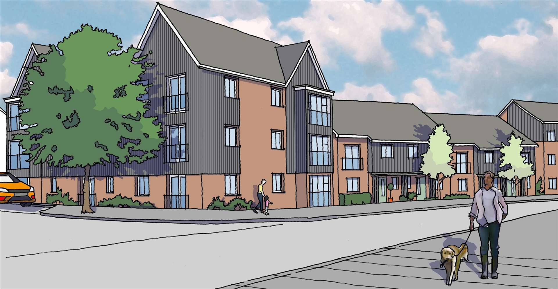An artist's impression of Countryside's scheme at Springhead Park