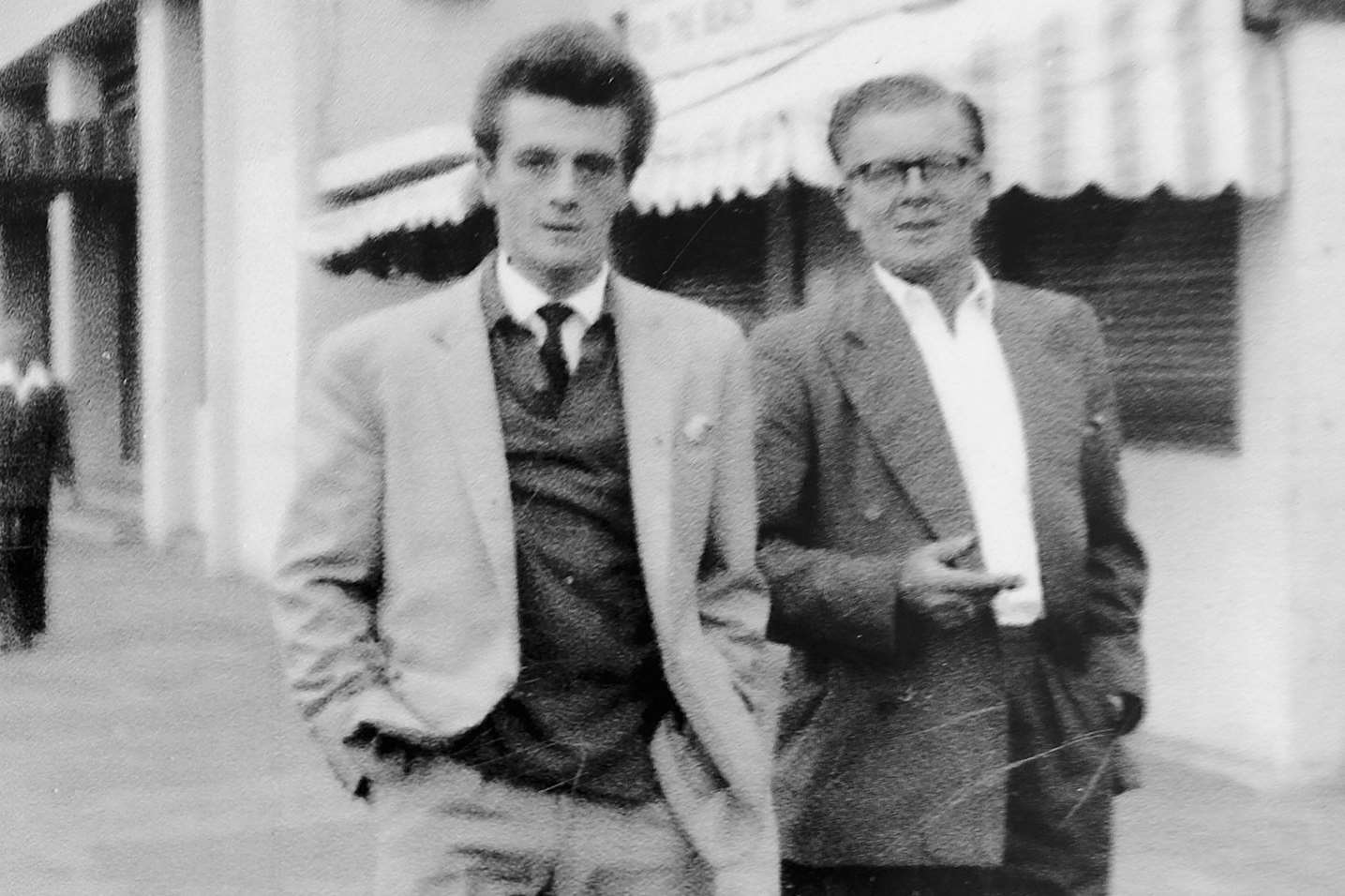 Ivor Thomas Jr and Snr on Ramsgate seafront in 1964