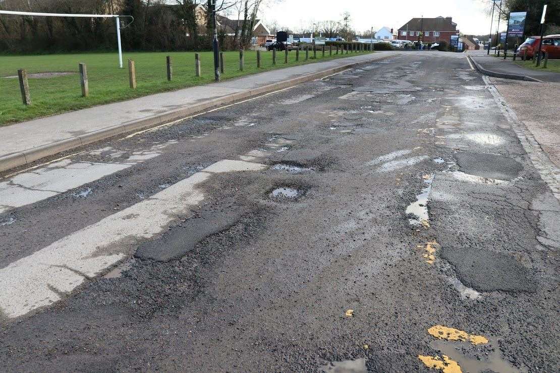 Potholes in Recreation Ground Road, Tenterden