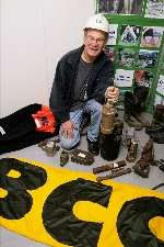 Former Betteshanger Colliery electrician Mick Johnson with some of the tools used down the coal mines