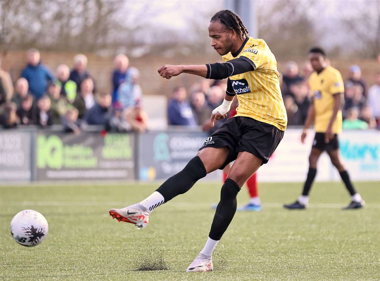 Lamar Reynolds scored an eight-minute hat-trick for Maidstone. Picture: Helen Cooper