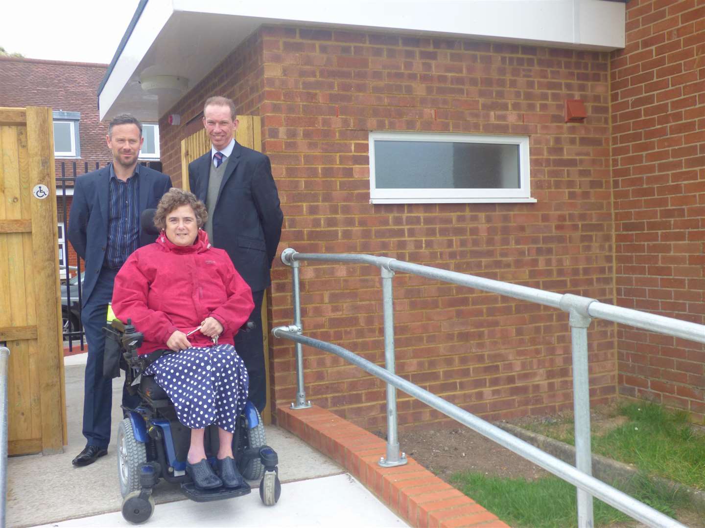 Kevin Fordham from Your Leisure, Chrissie Dubber from Deal Speaking Up, and Cllr Trevor Bartlett, DDC cabinet member at the new disabled toilet