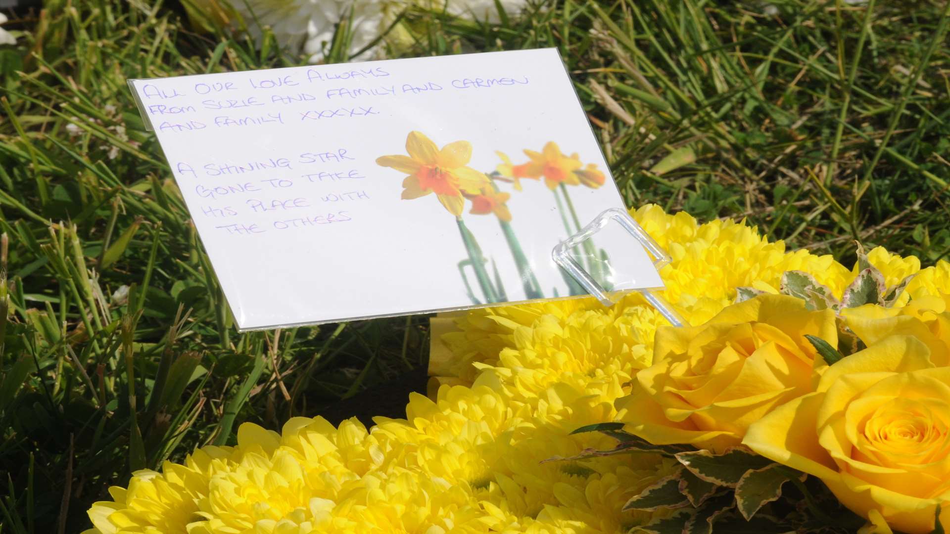 Friends and family left messages at the funeral. Picture: Steve Crispe
