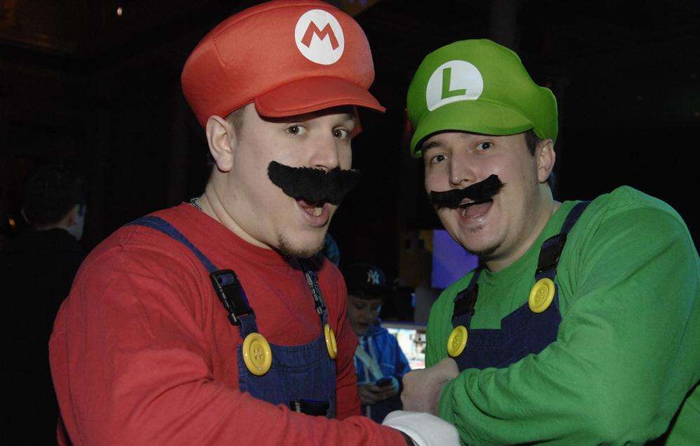 Visitors dressed as Super Mario Bros. at last year's event