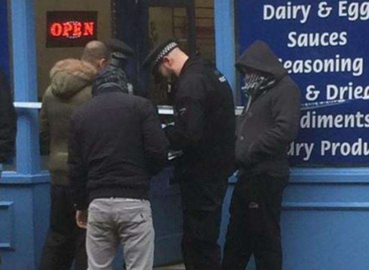 Police outside International Foods in Ramsgate in February. Picture: Jamie Kight