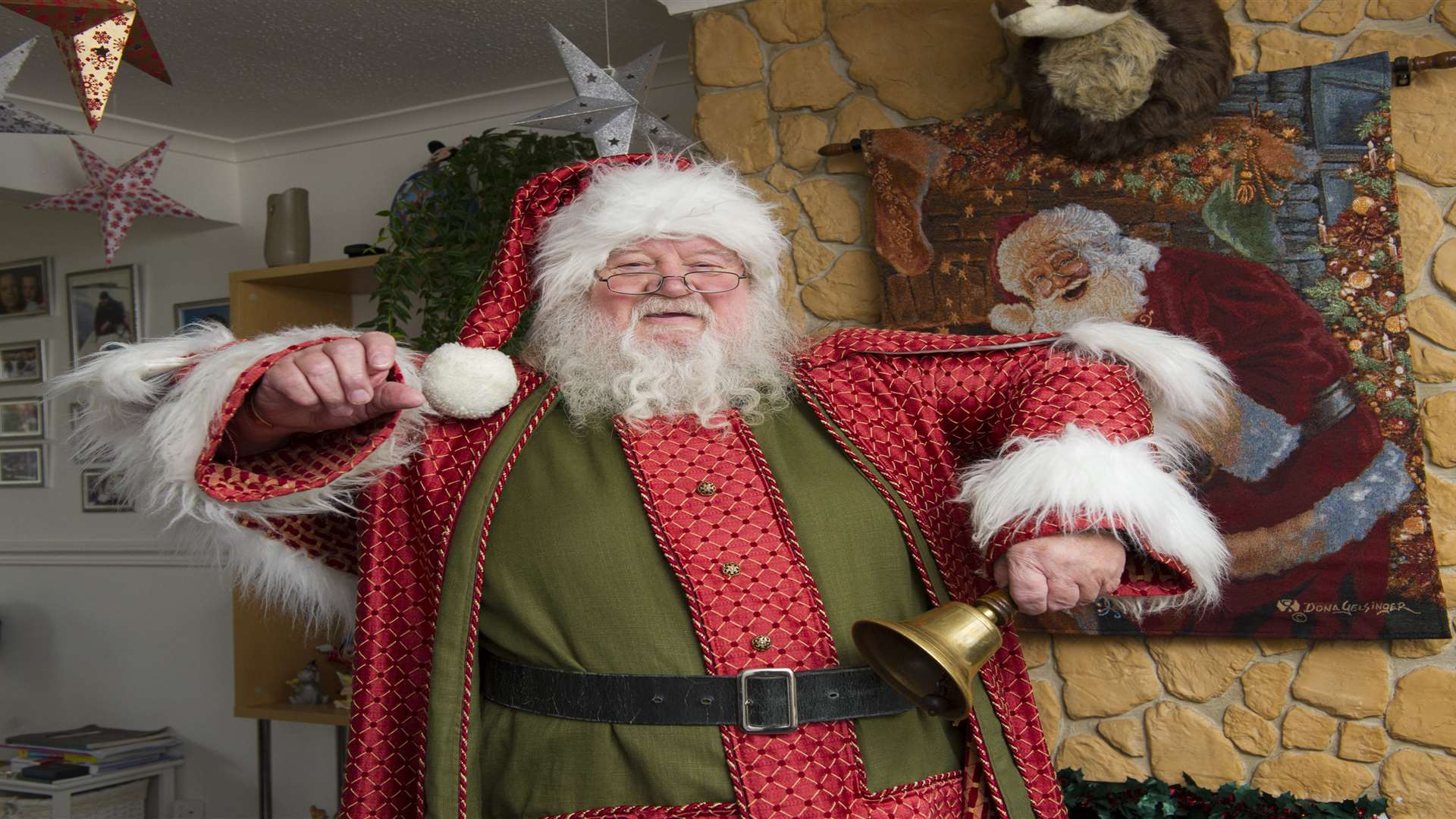 Brian Hopgood celebrates 25 years of dressing as Santa and delivering presents to children on the Island each Christmas Eve. Picture: Simon Hildrew