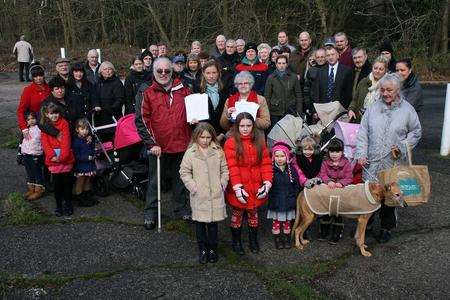Residents against an asbestos depot in North Dane Way, Lordswood