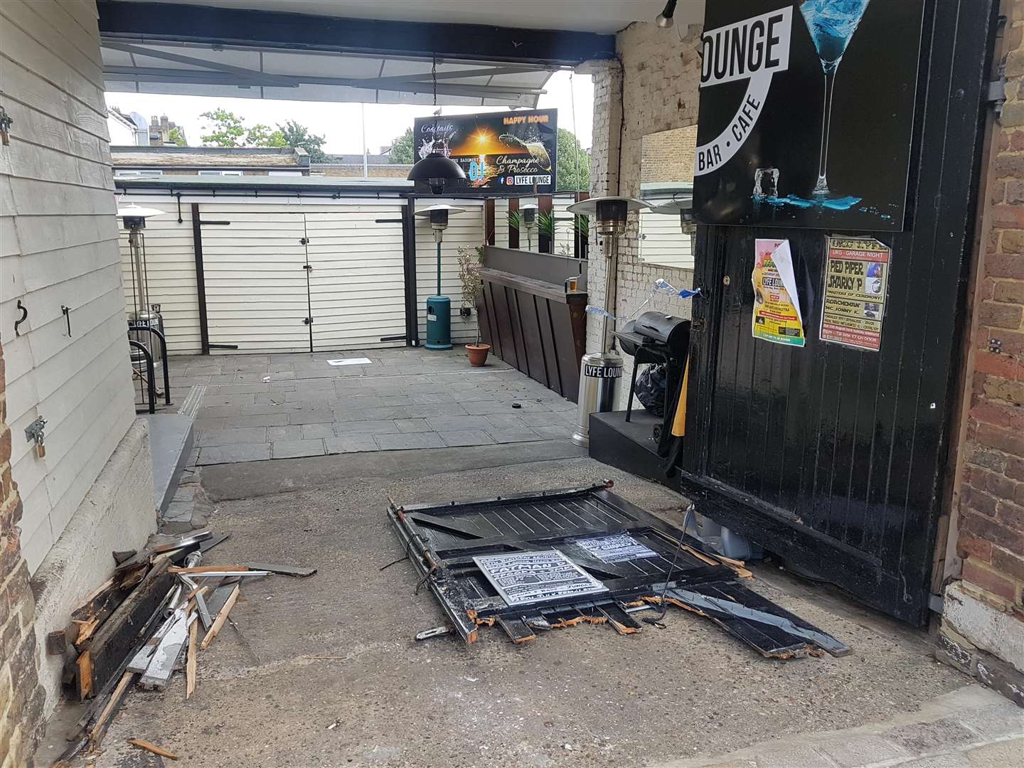 Damage caused by a car which drove into Lyfe Lounge, Herne Bay. (3317963)