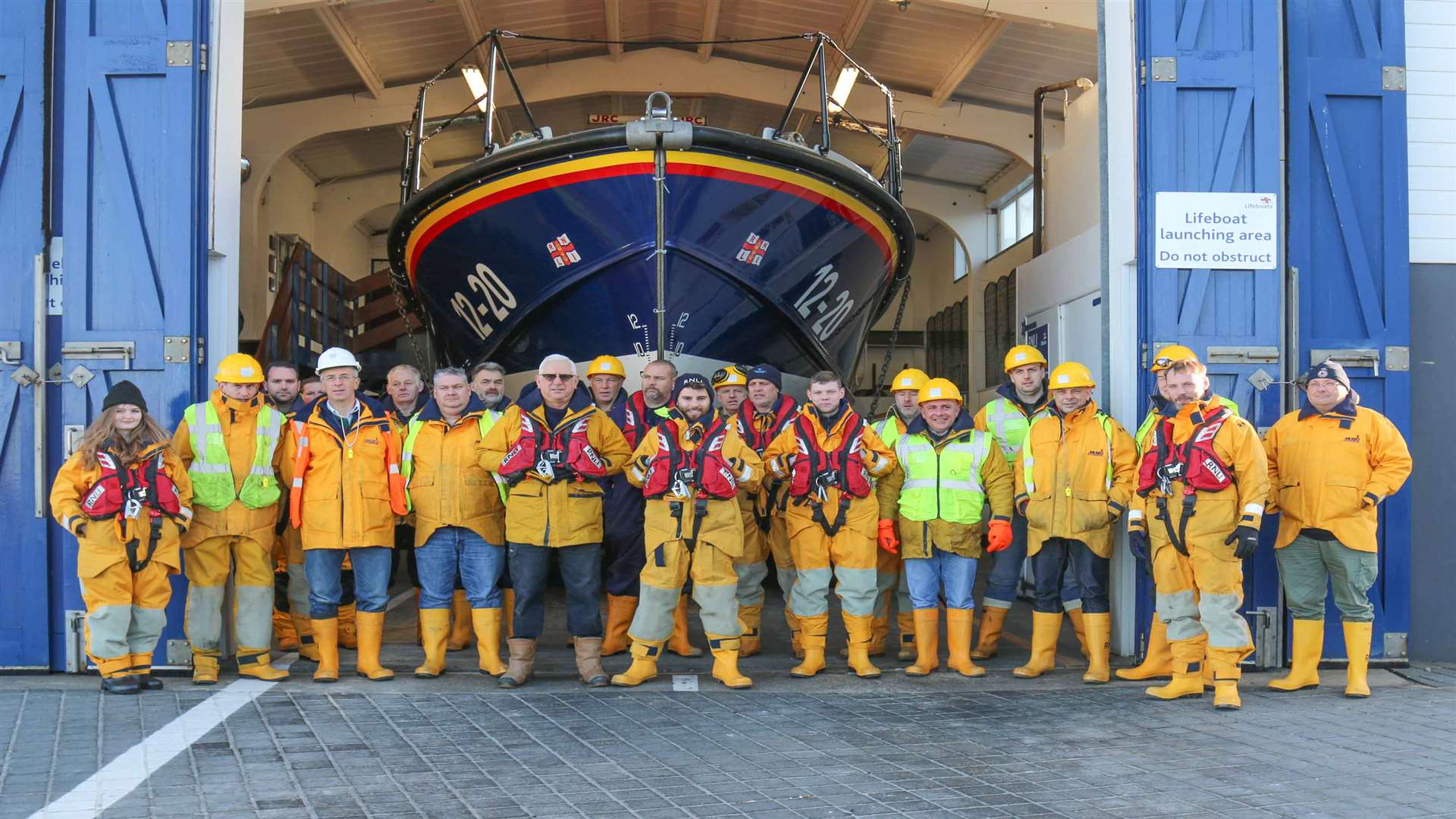 Alex with Margate's lifeboat crew. Pic: RNLI