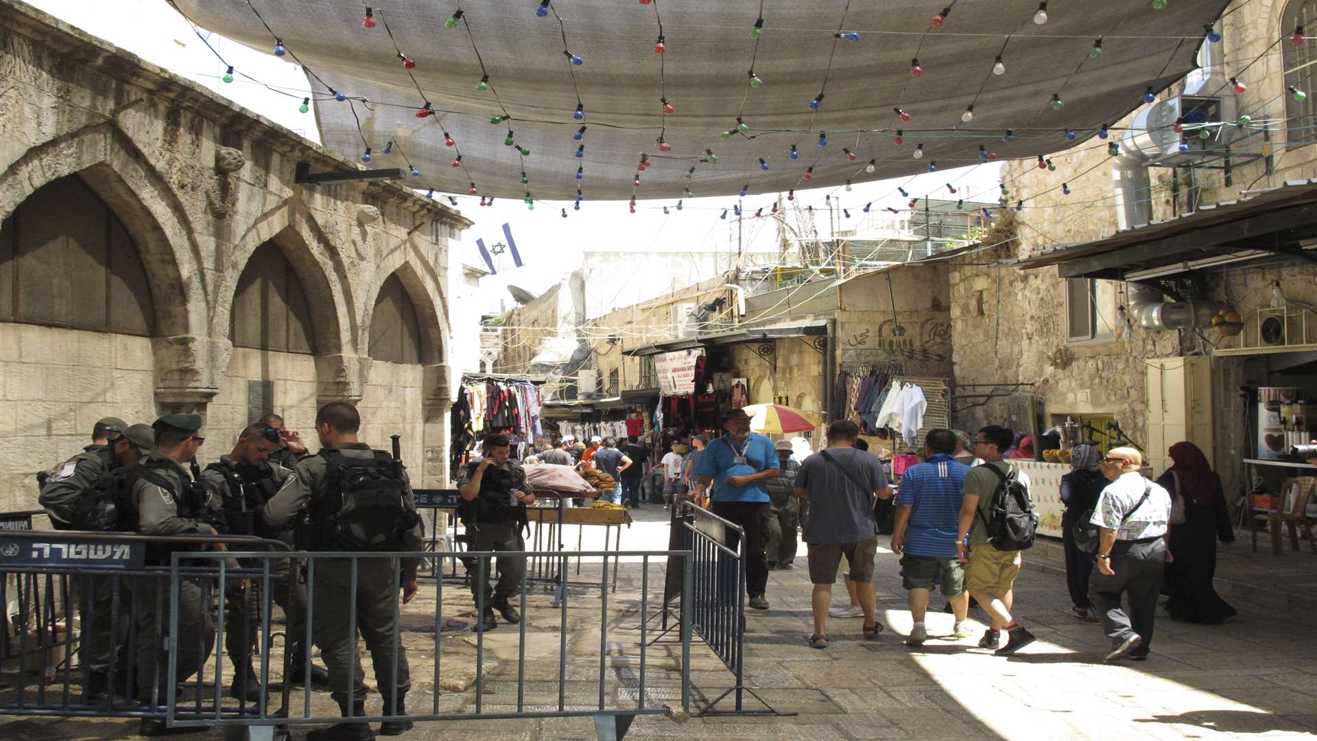 Armed police patrolled Jerusalem's Old City but their presence didn't spoil the atmosphere