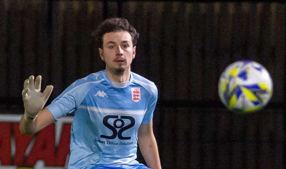 Goalkeeper Lewis Briggs has joined Isthmian South East Hythe on dual registration. Picture: Ian Scammell