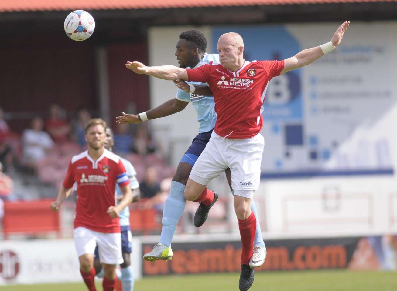 New signing Kenny Clark gets up well for Ebbsfleet Picture: Ruth Cuerden