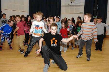 Rory O'Shea and fellow pupils performing at the Dance Domain school ahead of his participation in the 'Got to Dance' final