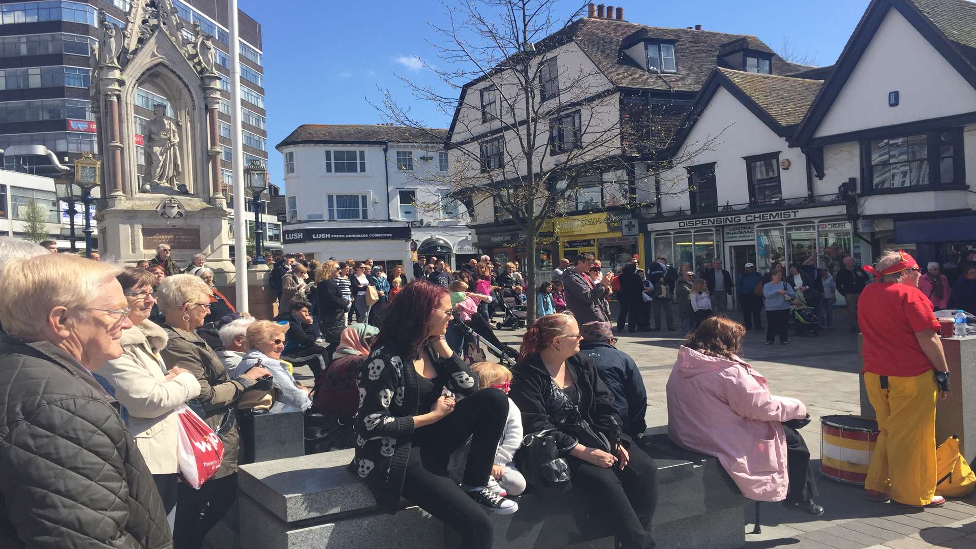 Crowds gathered to watch the lively show in Jubilee Square, Maidstone.